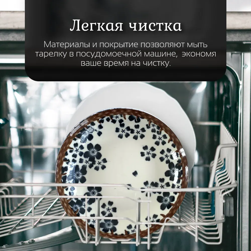 Тарелка Homium Kitchen, коллекция Япония, Очарование, D20см, цвет синий/белый